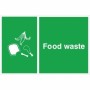 Food waste recycling sign with food waste disposal symbols