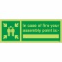 Glow in the dark your assembly point is safety sign