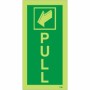 Glow in the dark pull door emergency safety sign BS 5499 compliant