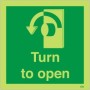 Glow in the Dark Turn to Open Arrow Left Sign
