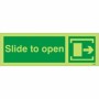 Glow in the dark Slide to Open Arrow Right safety sign