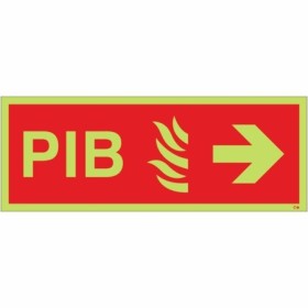 Glow in the dark Premises Information Box PIB arrow right sign