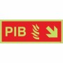 Glow in the dark premises information box PIB arrow down right safety sign