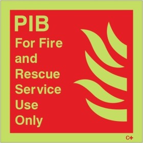 Glow in the dark Premises Information Box for fire and rescue service use only sign