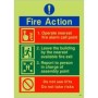 3 Point Glow In The Dark Fire Action safety sign