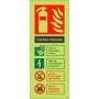 Glow in the dark carbon dioxide fire extinguisher sign