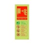 Glow in the dark fire hose reel safety sign with photoluminescent finish