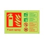 Glow in the dark foam spray fire extinguisher sign
