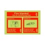 Glow in the dark fire blanket use for smothering fires safety sign