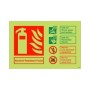 Glow in the dark alcohol resistant foam fire extinguisher ID safety sign
