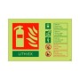 Glow in the dark LITH-EX fire extinguisher ID sign