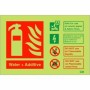 Glow in the dark water additive fire extinguisher safety sign