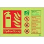 Glow in the dark Hydro-Spray fire extinguisher sign
