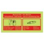 Glow in the dark fire blanket fire ID sign in Welsh and English