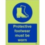 Glow in the dark Protective Footwear Must Be Worn mandatory safety sign