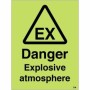 Glow in the dark danger explosive atmosphere warning sign