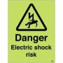 Glow in the dark Danger Electric Shock Risk Sign with electrical hazard symbol