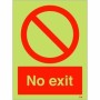 Glow in the dark No Exit sign with prohibition symbol