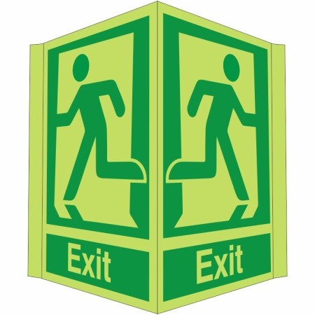Glow In The Dark Double Sided Exit Projecting Sign