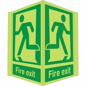 Glow In The Dark Fire Exit Projecting Sign