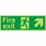 Glow In The Dark Fire Exit Up Right Sign