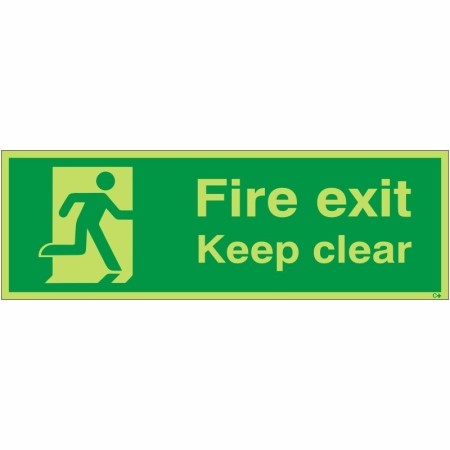 Glow In The Dark Final Fire Exit Keep Clear Sign