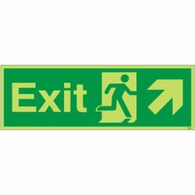 Glow In The Dark Exit Arrow Up Right Sign