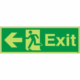 Glow In The Dark Exit Arrow Left Sign