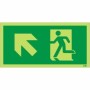 Glow In The Dark Fire Exit Symbol Only With Arrow Up Left Sign