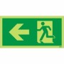 Glow in the dark fire exit symbol only sign with left arrow and running man