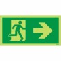 Glow In The Dark Fire Exit Symbol Only With Arrow Right Sign