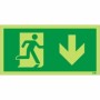 Glow In The Dark Fire Exit Symbol Only With Arrow Down Sign