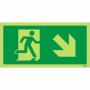 Glow In The Dark Fire Exit Symbol Only With Arrow Down Right Sign