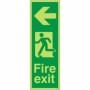 Glow In The Dark Fire Exit Arrow Left Sign