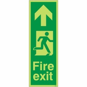 Glow In The Dark Fire Exit Arrow Up Sign