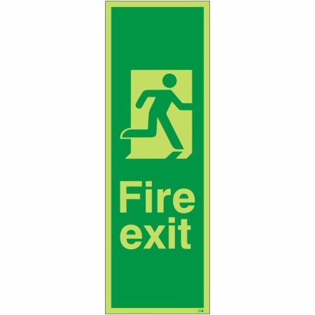 Glow In The Dark Fire Exit Running Man Right Sign