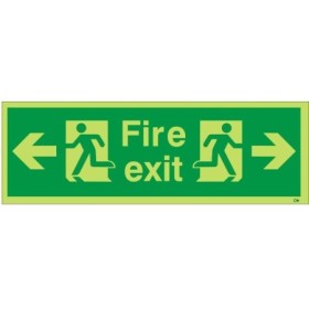 Glow In The Dark Fire Exit Left and Right Sign