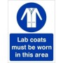Lab Coats Must Be Worn In This Area Sign with mandatory lab coat symbol