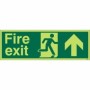  Glow in the dark fire exit sign with upward arrow and running man