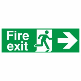 Fire Exit Arrow Right Sign with right-pointing arrow and running person symbol