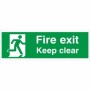 Fire Exit Keep Clear Running Man Right emergency exit safety sign