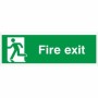 Fire Exit Running Man Left Sign with green and white running man safety symbol