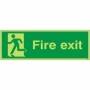  Photoluminescent fire exit sign with running man symbol for clear emergency escape guidance