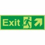 Glow in the Dark Exit Arrow Up Right emergency exit safety sign with running man symbol