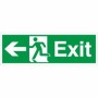 Exit Arrow Left Sign with left-pointing arrow and running person symbol