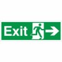 Exit Arrow Right Sign with right-pointing arrow and running person symbol