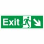 Exit Arrow Down Right Sign with lower-right arrow and running person symbol