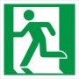 Fire Exit Man Running Left Sign with green and white running man symbol