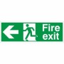 Extra Large Fire Exit Arrow Left Sign with left-pointing arrow and running person symbol