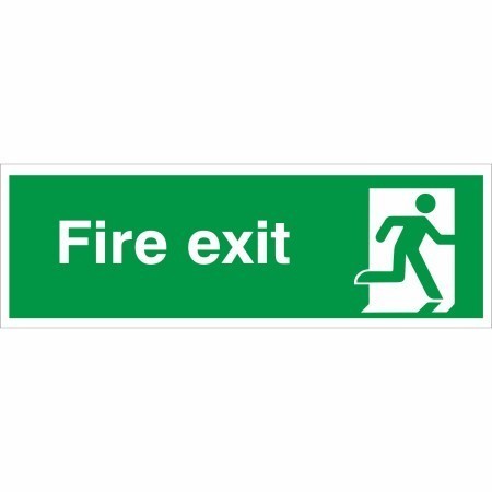 Extra large fire exit running man right sign